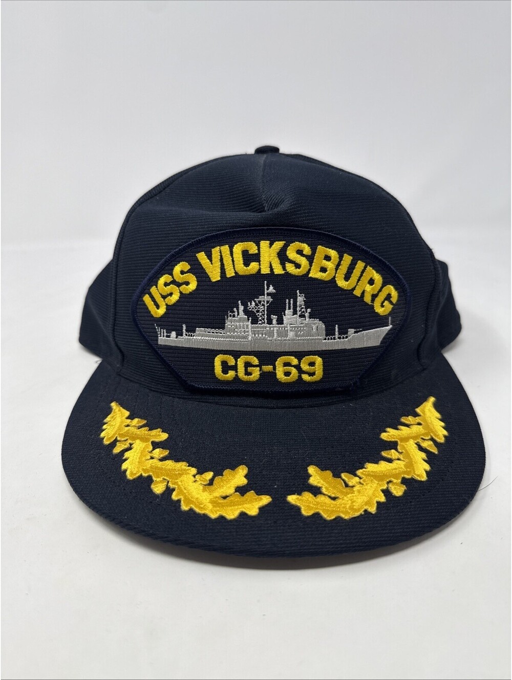 USS Vicksburg CG-69 Embroidered Eagle Crest Snapback Hat Baseball Cap